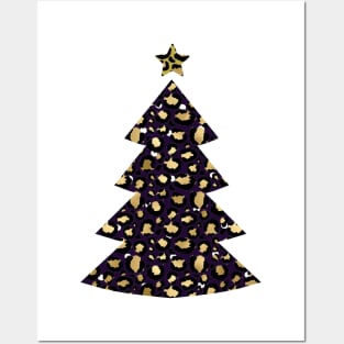 Merry Christmas Leopard Tree Emoji  X-mas Holiday Posters and Art